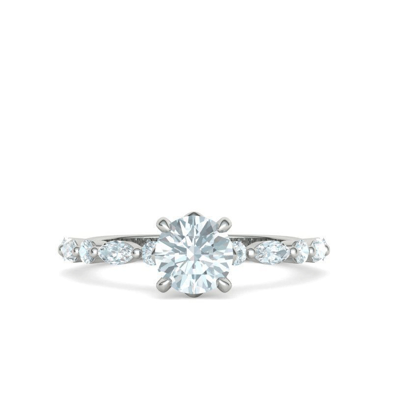 Marquise and round hot sale diamond engagement ring