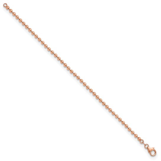 3.2mm Semi-Solid Gold Beaded Ball Bracelet