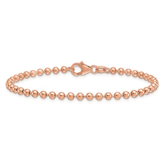 3.2mm Semi-Solid Gold Beaded Ball Bracelet