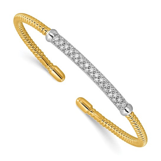 Brazalete tipo brazalete con pavé de diamantes naturales