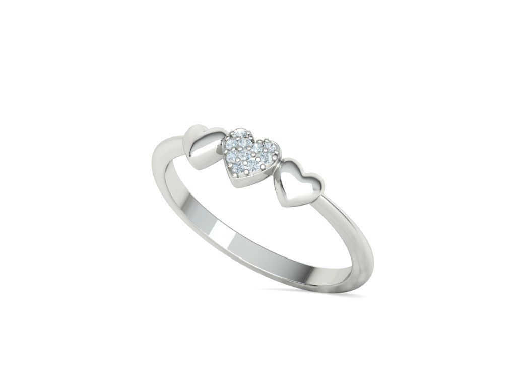 Love Hearts Natural Diamond Everyday Ring (1/10ctw)