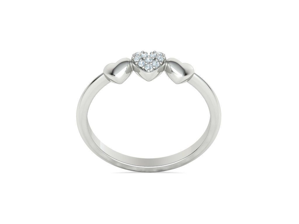 Love Hearts Natural Diamond Everyday Ring (1/10ctw)