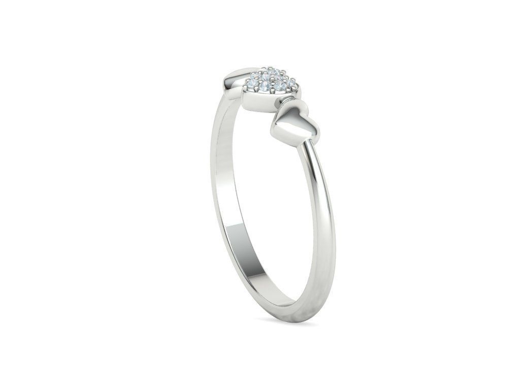 Love Hearts Natural Diamond Everyday Ring (1/10ctw)