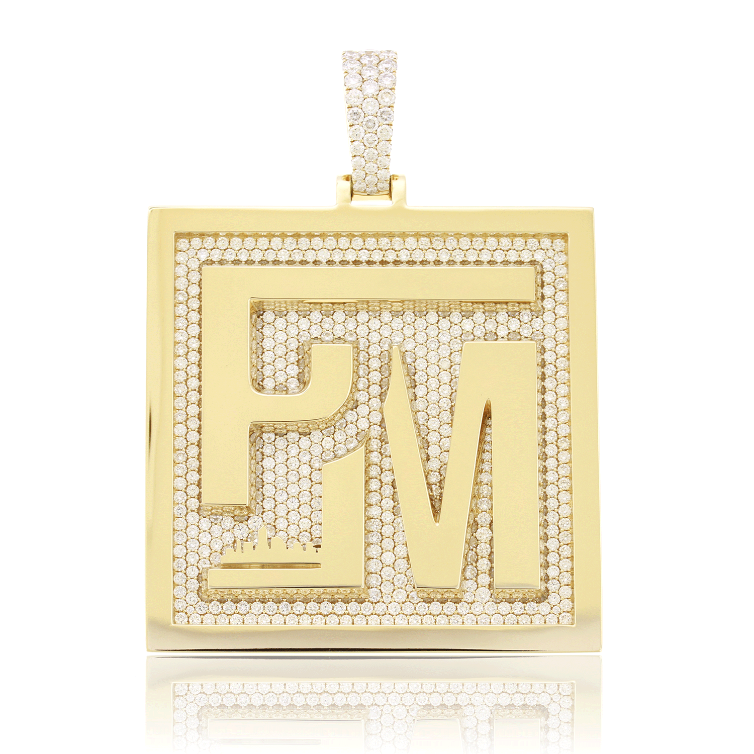 Custom Design Deposit - "PM" Natural Diamond Pendant