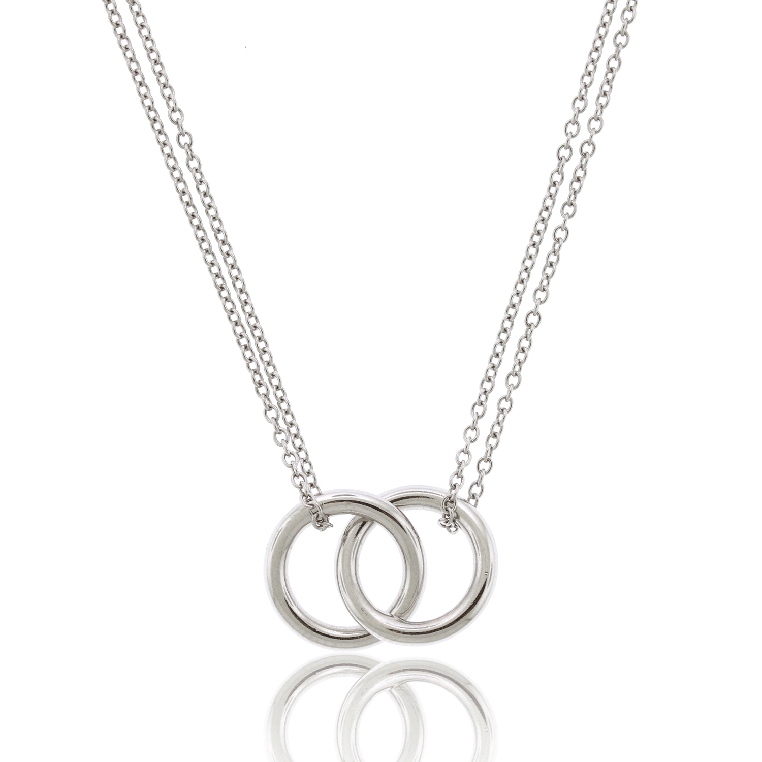 Two-Strand Circle Link Necklace - Platinum