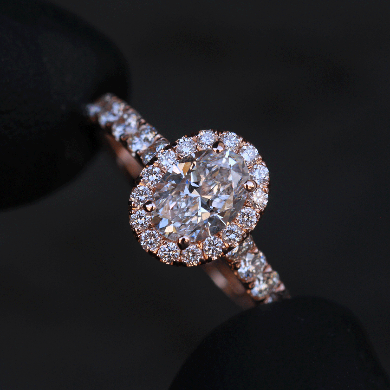 Custom Design Deposit - Oval Brilliant GIA Certified Natural Diamond Halo Engagement Ring