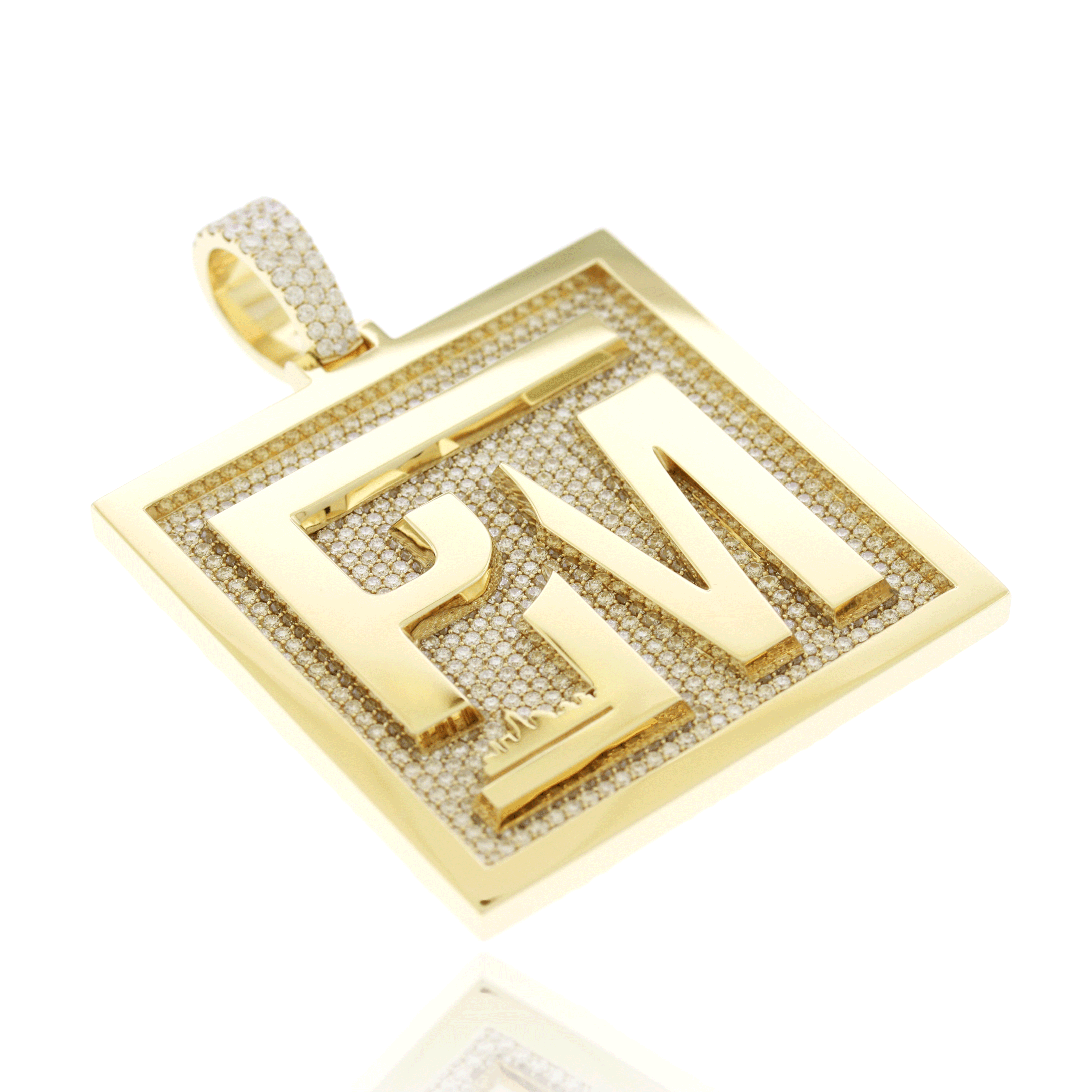 Custom Design Deposit - "PM" Natural Diamond Pendant