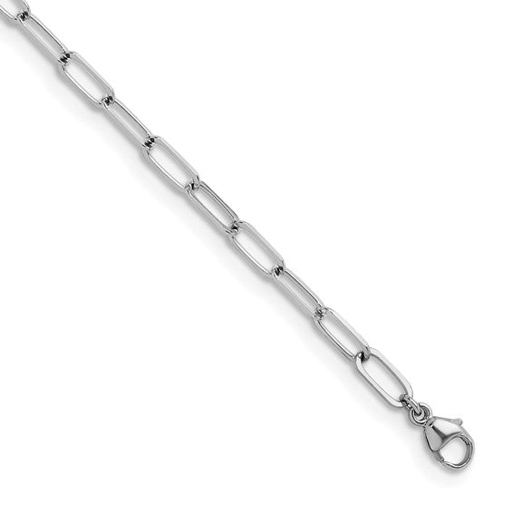 3.4mm Paperclip Link Chain Necklace - Platinum