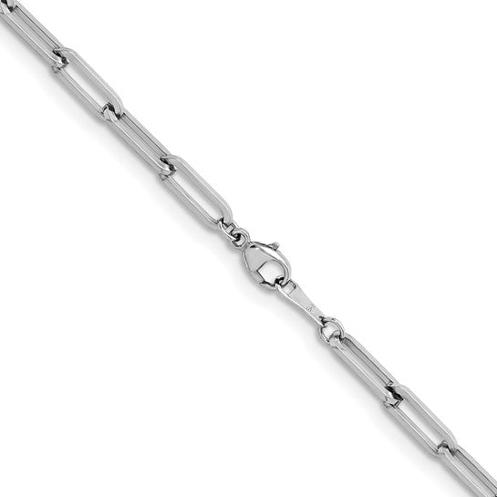 3.7mm Paperclip Link Chain Necklace - Platinum