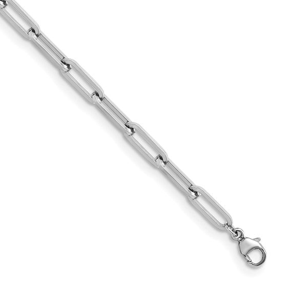 3.7mm Paperclip Link Chain Necklace - Platinum