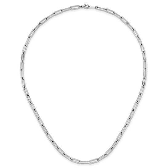 3.7mm Paperclip Link Chain Necklace - Platinum