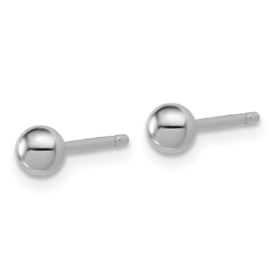 4mm Ball Post Stud Earrings - Platinum