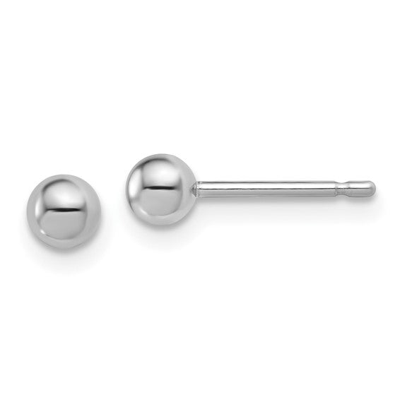 4mm Ball Post Stud Earrings - Platinum