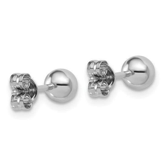 5mm Ball Post Stud Earrings - Platinum