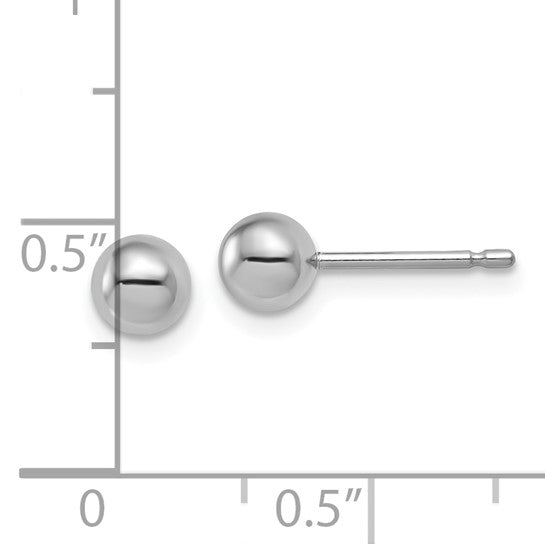 5mm Ball Post Stud Earrings - Platinum