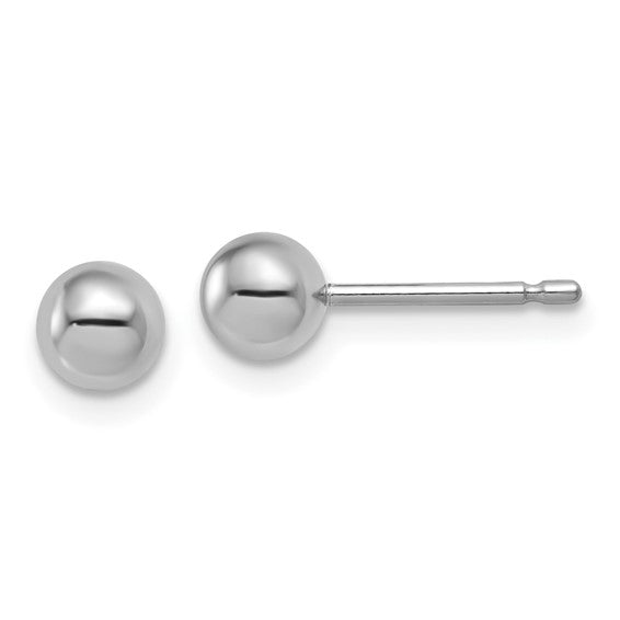 5mm Ball Post Stud Earrings - Platinum