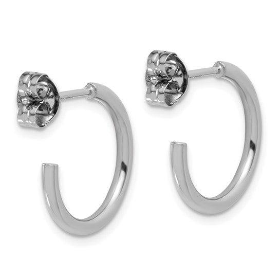 18mm C-Hoop Post Earrings - Platinum