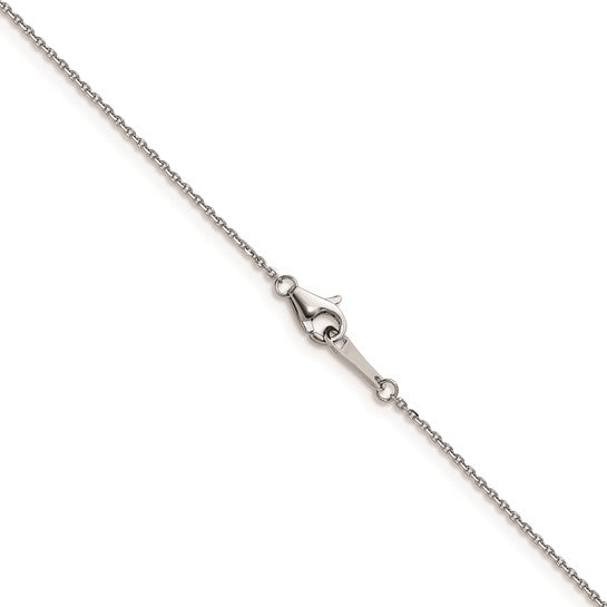 1mm Solid Diamond-Cut Cable Chain Necklace - Platinum