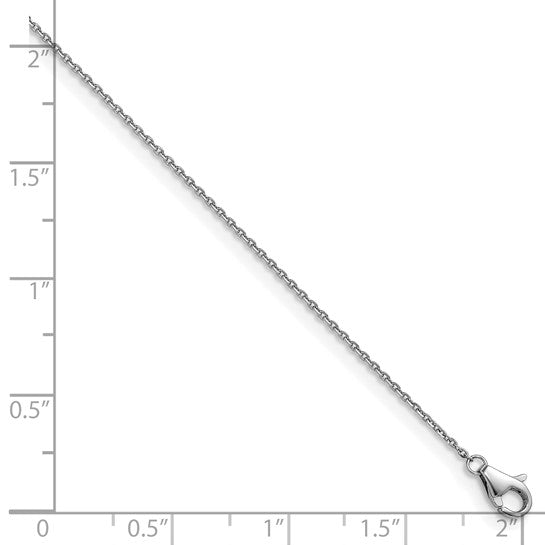 1mm Solid Diamond-Cut Cable Chain Necklace - Platinum