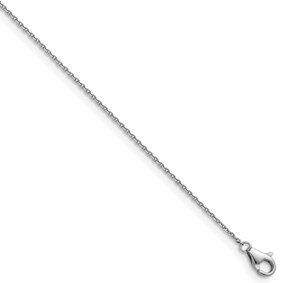 1mm Solid Diamond-Cut Cable Chain Necklace - Platinum