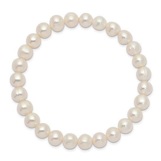 6-7mm White Freshwater Cultured Pearl Stretch Bracelet